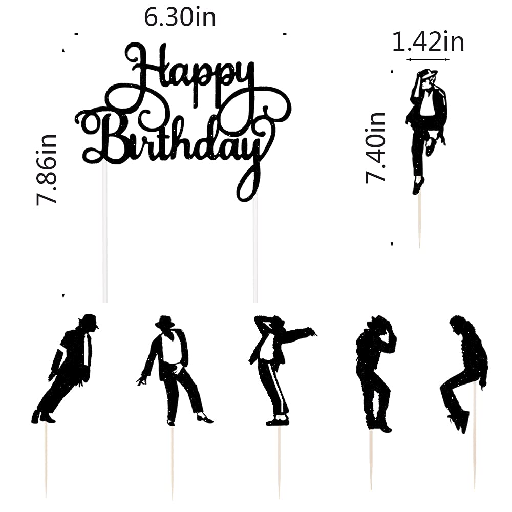 LVEUD Dance King Happy Birthday Cake Topper Set - Forever God Art Dance Theme Party Decorations (7pcs) - Perfect for Birthday Cakes, Cupcakes & Celebration Desserts