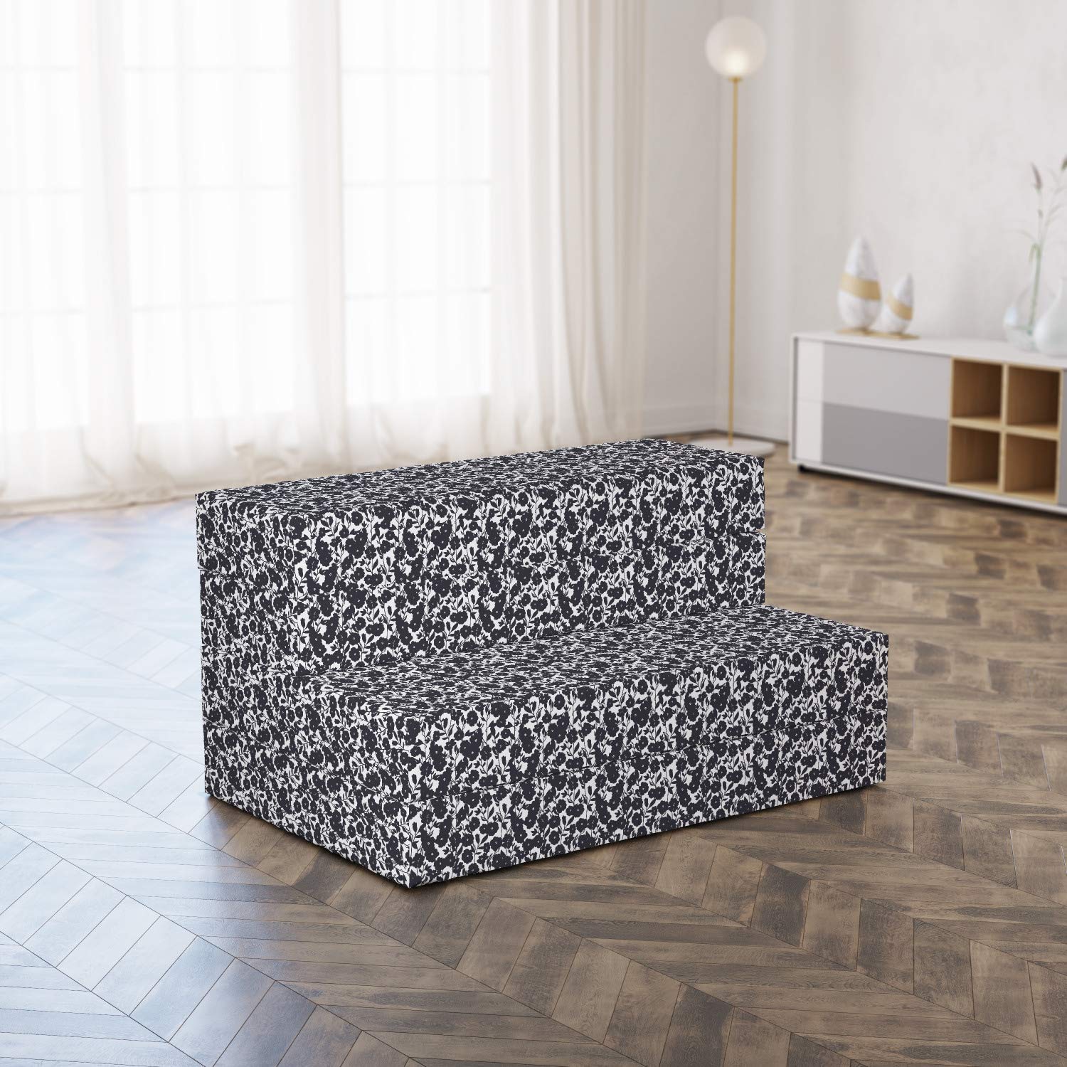 Ambesonne Black and White Foldable Mattress - 74.8
