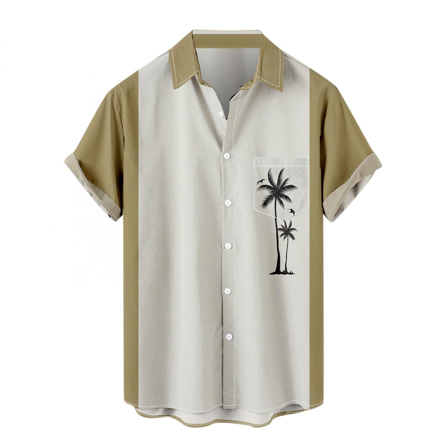 **Hawaiian Shirt for Men - Short Sleeve Button Down Casual Shirt, Plus Size Summer Bowling Shirt - Perfect for Beach, Vacation & Outdoor Activities**