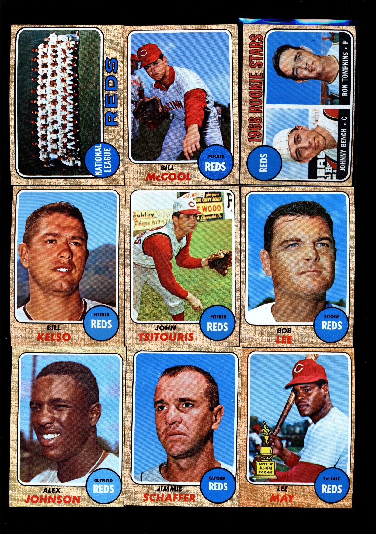 1968 Topps Cincinnati Reds Complete Baseball Card Team Set - 30 Cards Including Pete Rose Rookie Card (Excellent+ Condition) - Perfect for Collectors, Sports Memorabilia Enthusiasts & Vintage Baseball Fans