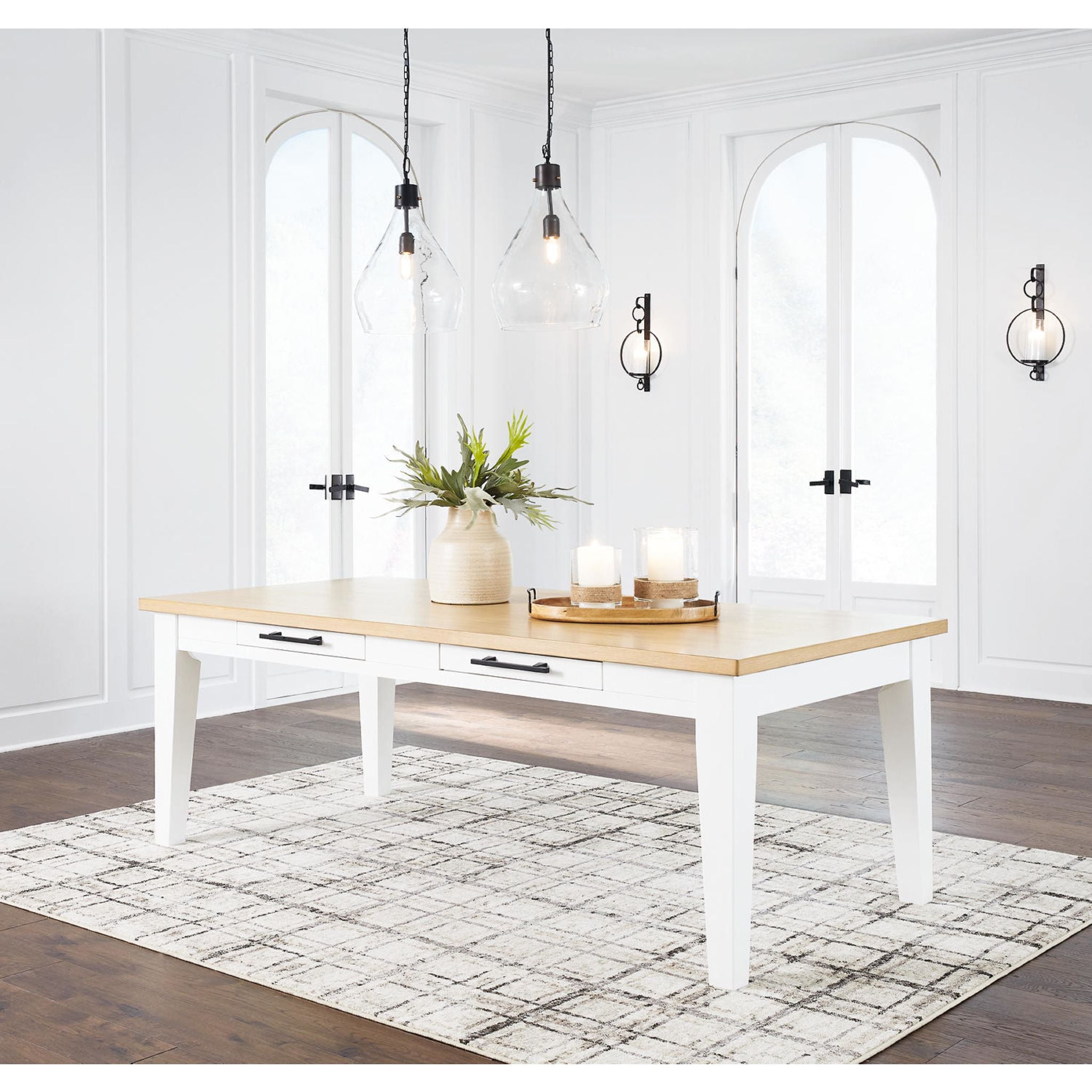 Ashbryn White and Natural Wood Dining Table (D844-25) - Perfect for Modern Kitchens, Dining Rooms, and Small Spaces