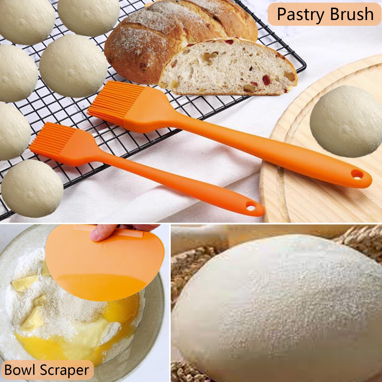 16PCS Bread Proofing Basket Kit - 9 Inch Round Sourdough Banneton Set with Dough Whisk, Linen Liner, Scraper & Bread Lame | Professional Sourdough Baking Supplies for Artisan Bread Making | Perfect for Home Bakers & Commercial Bakeries