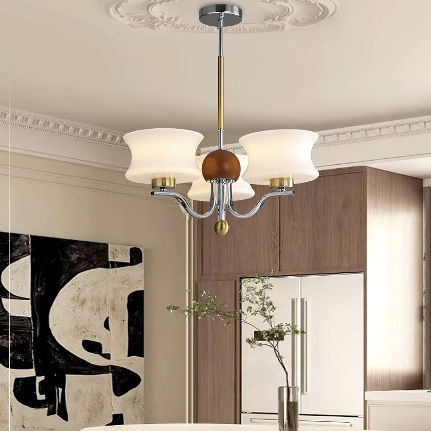 Anath Modern Chandelier - Elegant Crystal Ceiling Light Fixture for Dining Room, Living Room, Bedroom | Perfect for Home Decor, Wedding & Party Lighting