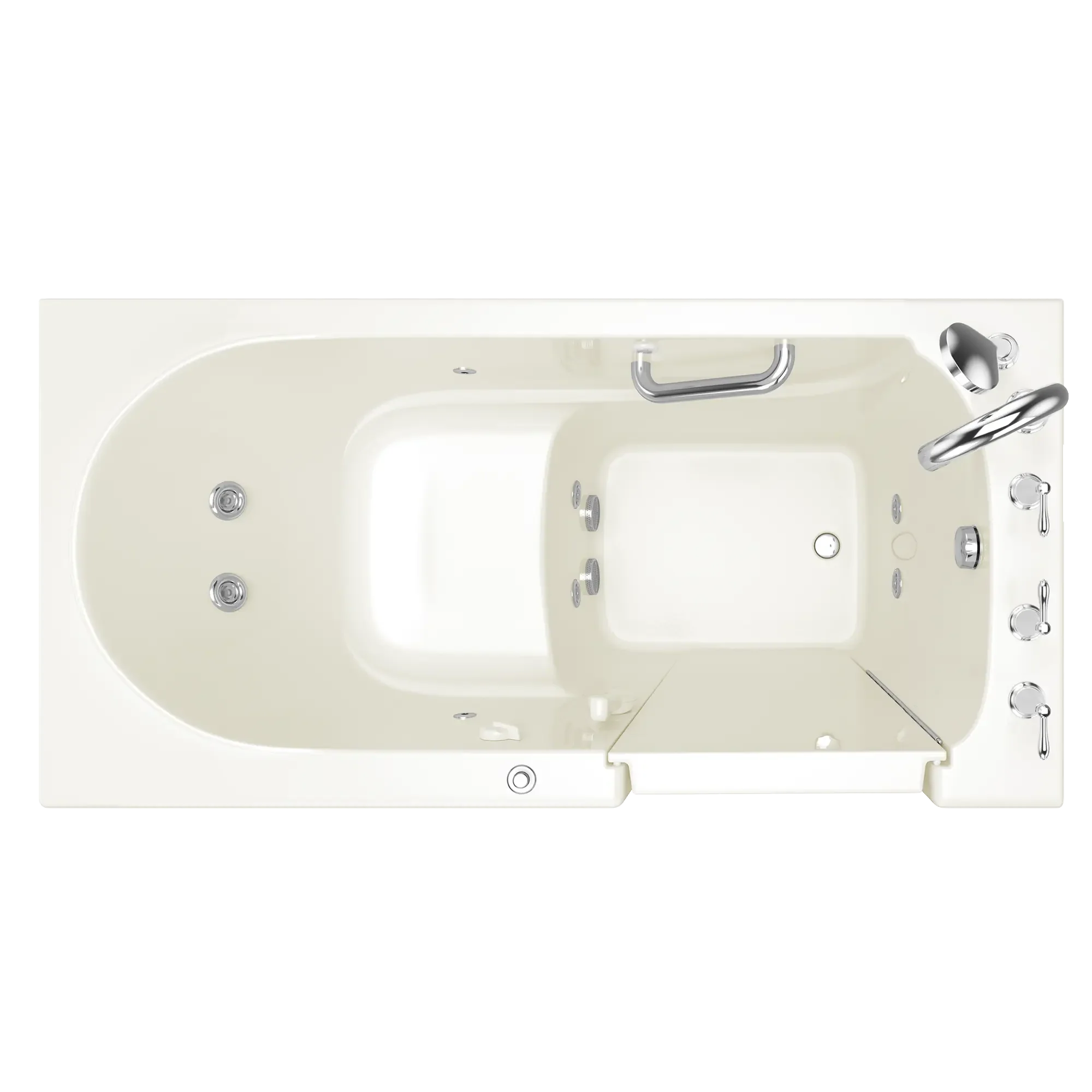 60x30 Inch Gelcoat Walk-In Bathtub with Whirlpool Massage System - Right Hand Door & Drain - Ideal for Elderly & Mobility Assistance, Spa-Like Relaxation at Home