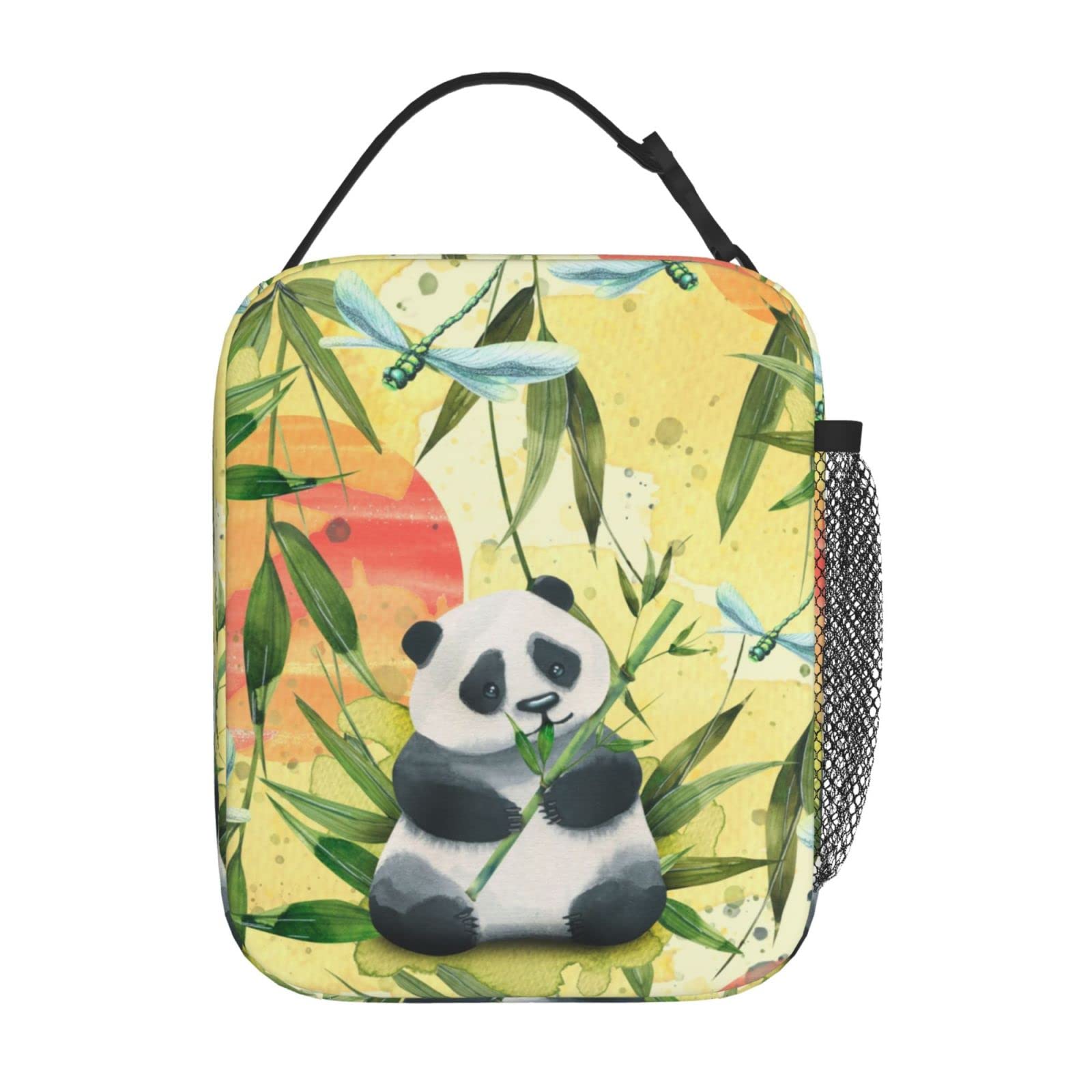 WAZHIJIA Insulated Dragonfly Panda Lunch Bag for Women - Reusable Tote Lunch Box & Food Container - Perfect for Work, School, Picnics & Outdoor Activities