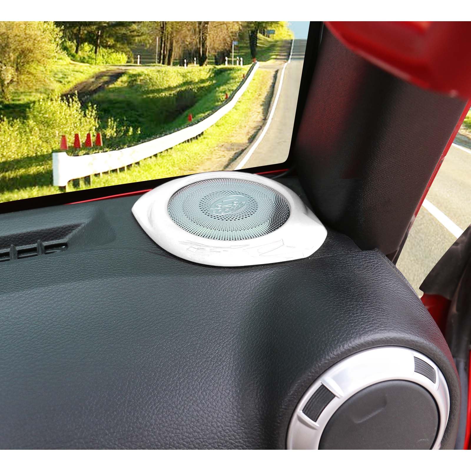 2015-2018 Jeep Wrangler JK JKU 4-Piece A Pillar Speaker & Roof Top Speaker Cover Set - Premium White Interior Trim Accessories for Enhanced Sound & Style | Perfect for Off-Road Adventures & Daily Commutes