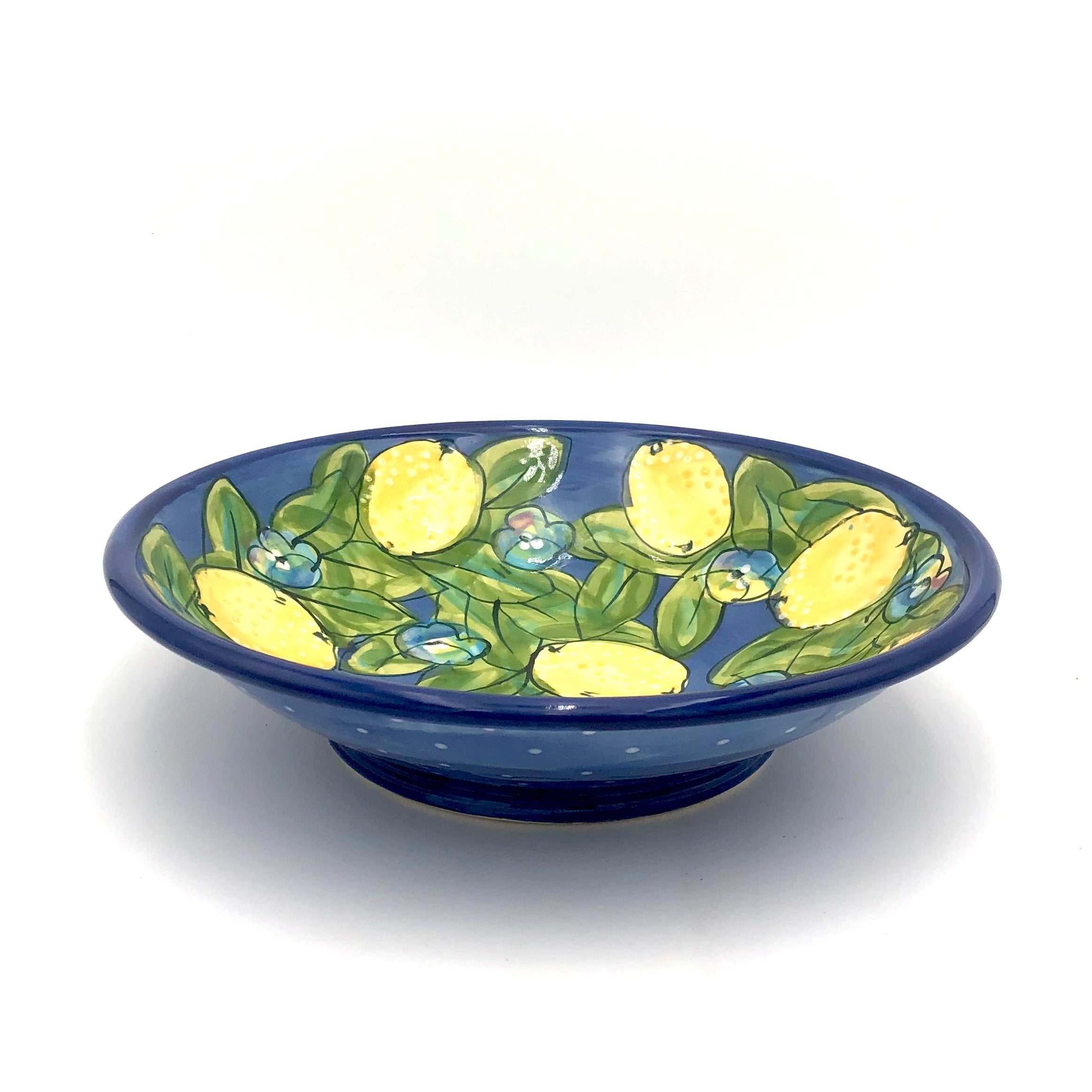 Susan & Peter Stark Ceramic Serving Bowl - Small Blue Handmade Dish for Salads, Snacks & Appetizers - Perfect for Dinner Parties & Family Gatherings