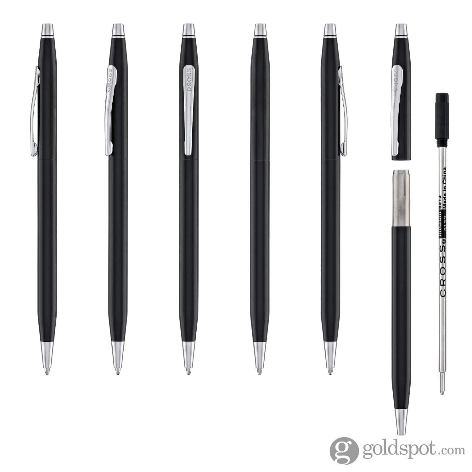 Premium Cross Classic Century Ballpoint Pen - Black Lacquer with Chrome Trim - Elegant Writing Instrument for Office, Business Gifts & Everyday Use