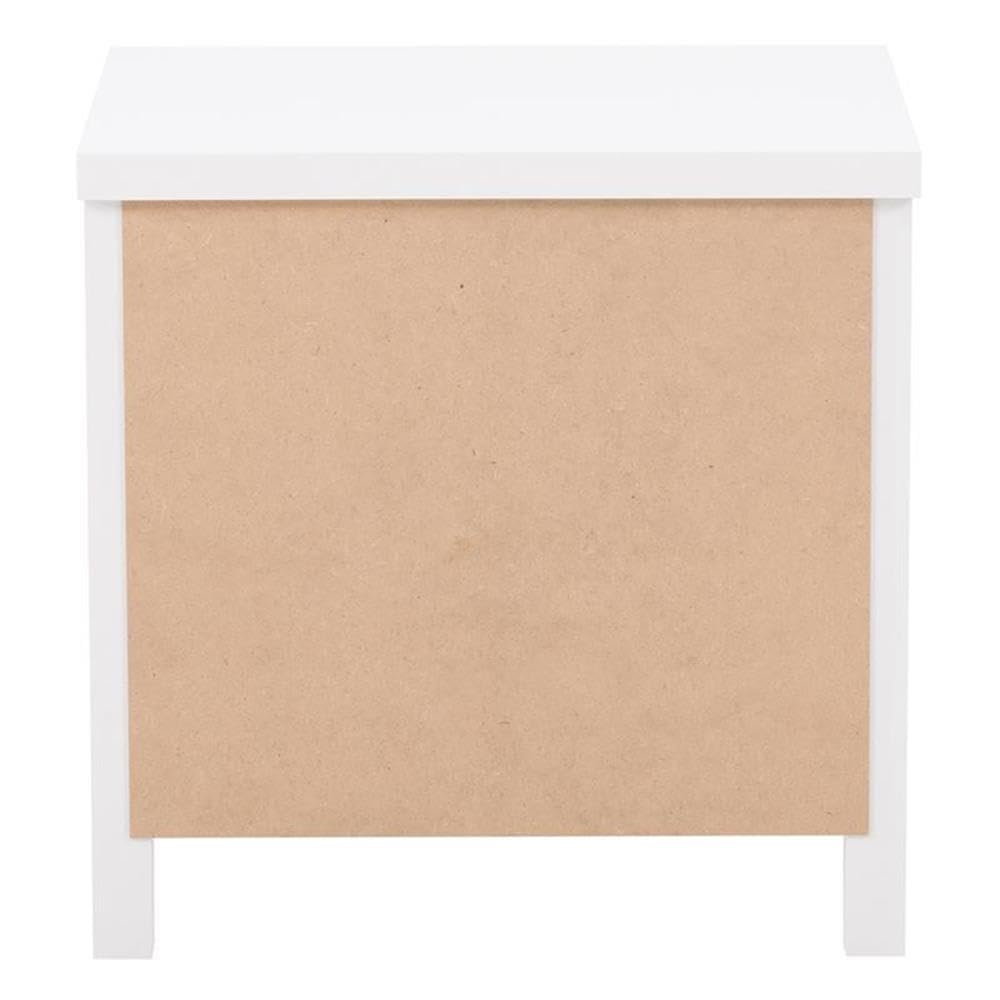CorLiving Boston White Engineered Wood Nightstand with 2 Drawers - Modern Bedside Table for Small Spaces, Bedroom Storage Solution, Perfect for Apartment & Guest Room Decor