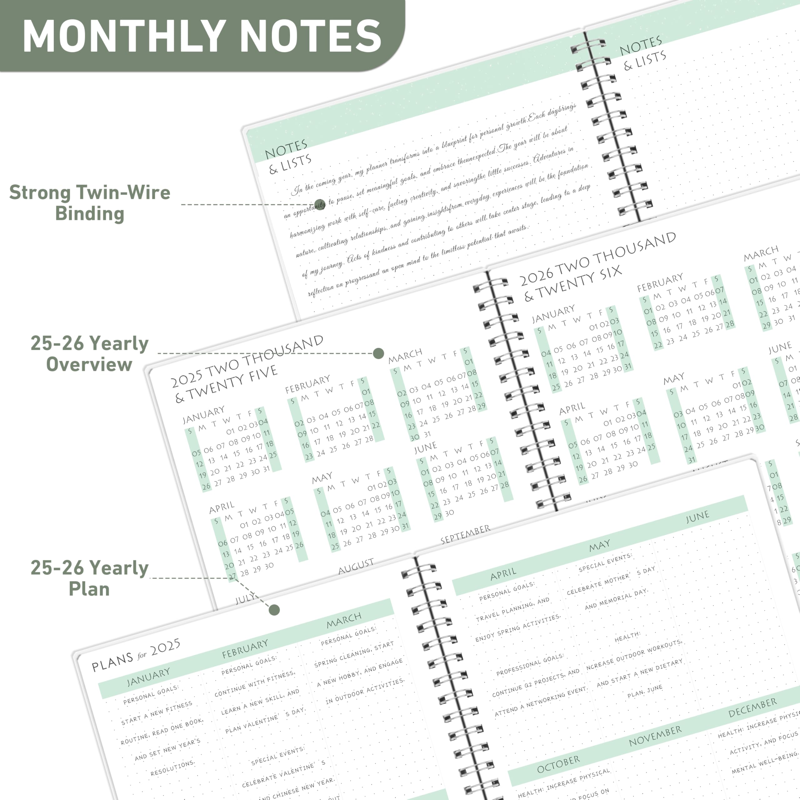 2025-2026 Monthly Planner - Simplified Calendar Organizer for School, Office & Family (7.3