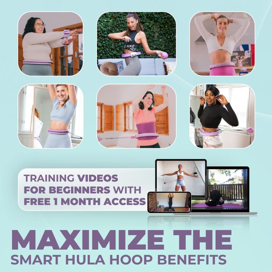 Premium Swiss Activa+ S6+ Infinity Smart Weighted Hula Hoop with Digital Counter (23-44 Inch Adjustable) - Advanced Fitness Equipment for Weight Loss & Core Workouts - Perfect for Home Gym, Outdoor Exercise & Women's Fitness Routines