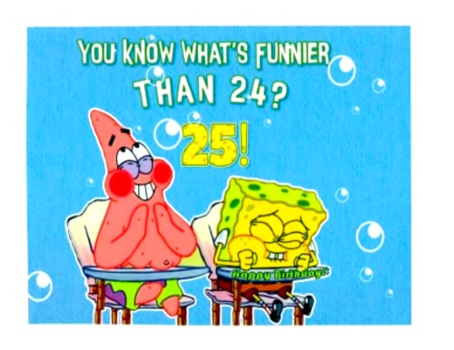 Spongebob Squarepants 'What's Funnier Than 24?' Cake Topper - 1/4 Sheet (8x11 inches) for Birthday Parties & Themed Celebrations