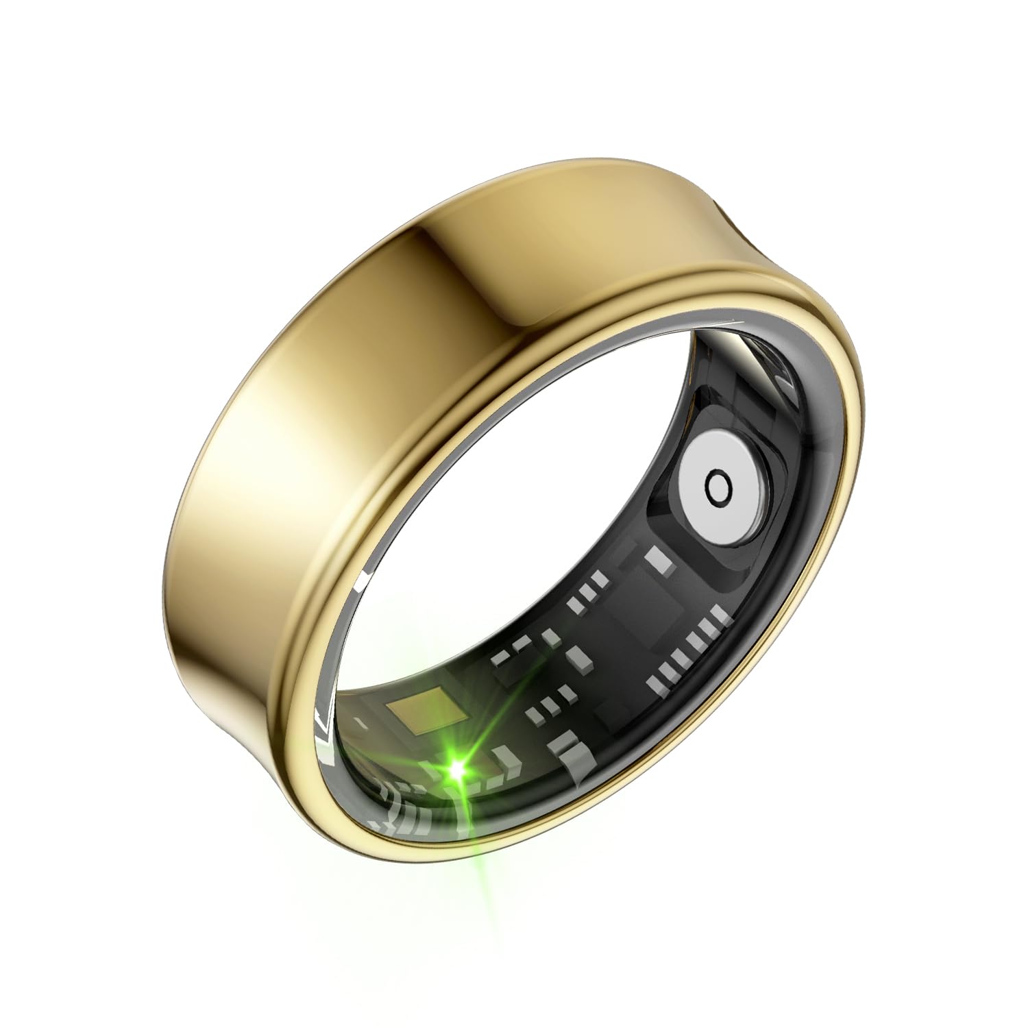 Titanium Alloy Smart Ring for Men & Women - Health & Fitness Tracker with Heart Rate Monitor, Sleep Tracking & Hand Gesture Control for TikTok - No App Subscription Needed for iOS & Android (Gold, Size 12) - Perfect for Workouts, Sleep Monitoring & Social Media Interaction