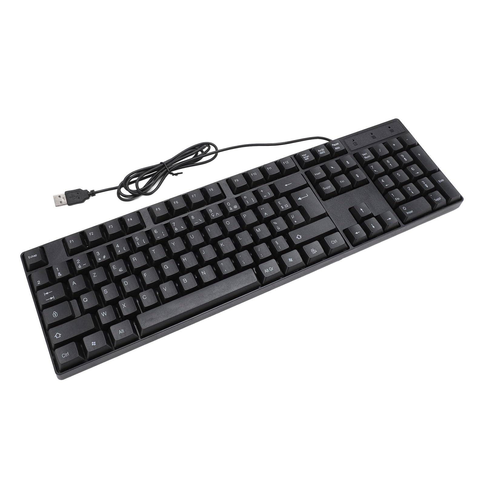 104-Key Ergonomic USB Gaming Keyboard - French AZERTY for Office & Laptop