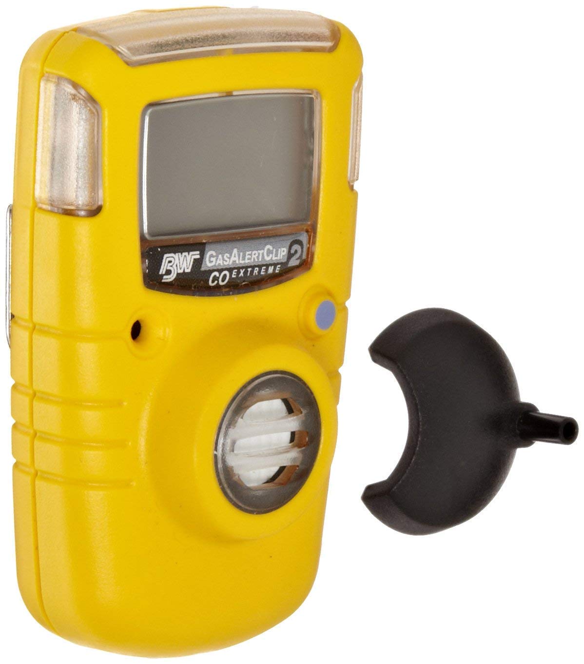 BW Technologies BWC2-X BW Clip Single Gas Oxygen (O2) Monitor, 19.5-23.5% Range, Yellow - Portable Gas Detector for Industrial Safety & Confined Space Work