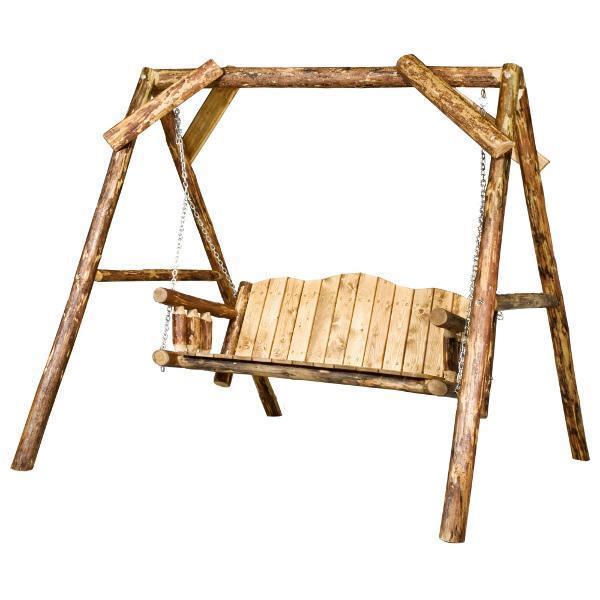Glacier Country A-Frame Lawn Swing - Heavy Duty Outdoor Garden Porch Swing for Relaxing in Backyard, Patio, or Deck