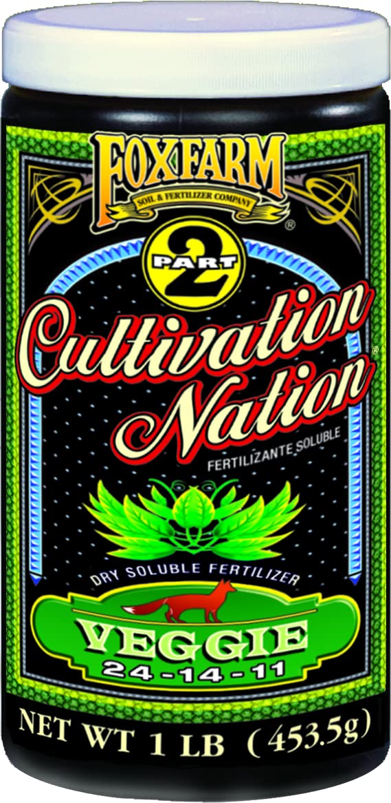 FoxFarm Cultivation Nation Veggie Powder Fertilizer 1lb - Organic Plant Food for Vegetables, Herbs & Indoor Plants - Perfect for Home Gardening & Hydroponics