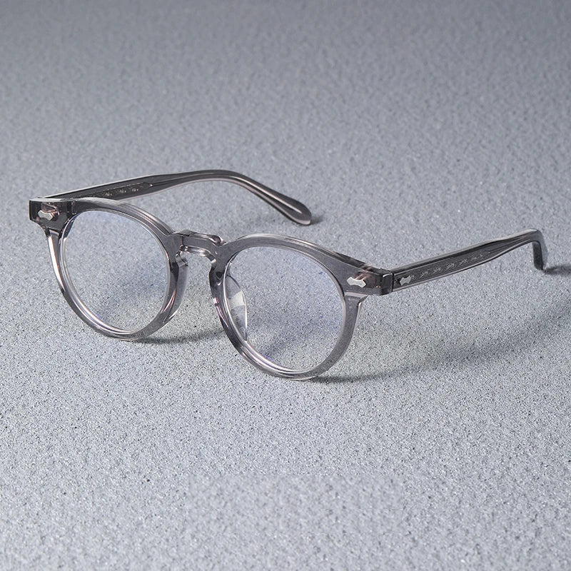 Stylish Black Unisex Acetate Full-Rim Round Eyeglasses SH505 - Perfect for Reading, Work & Everyday Fashion