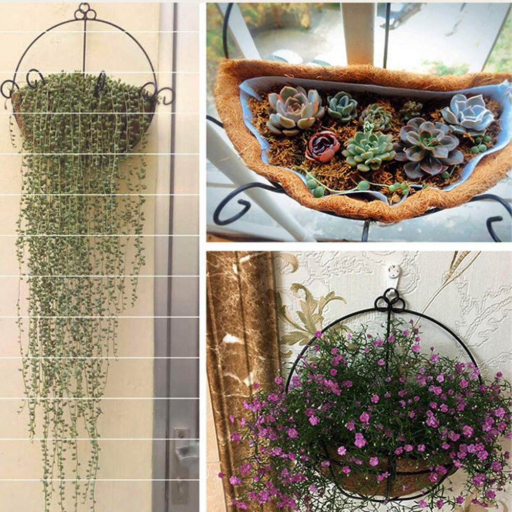 2PCS Half Round Coconut Fiber Liner for Hanging Baskets & Wall Planters - 10 Inch Eco-Friendly Coco Coir Basket Liner for Flowers, Herbs & Garden Decor - Perfect for Indoor/Outdoor Vertical Gardens & Balcony Planters