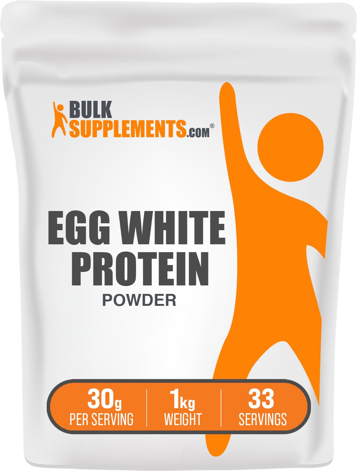 BulkSupplements Pure Egg White Protein Powder - Lactose Free, Unflavored, Dairy Free Protein Supplement - 30g per Serving, 1kg (2.2 lbs) - Ideal for Baking, Smoothies & Post-Workout Recovery