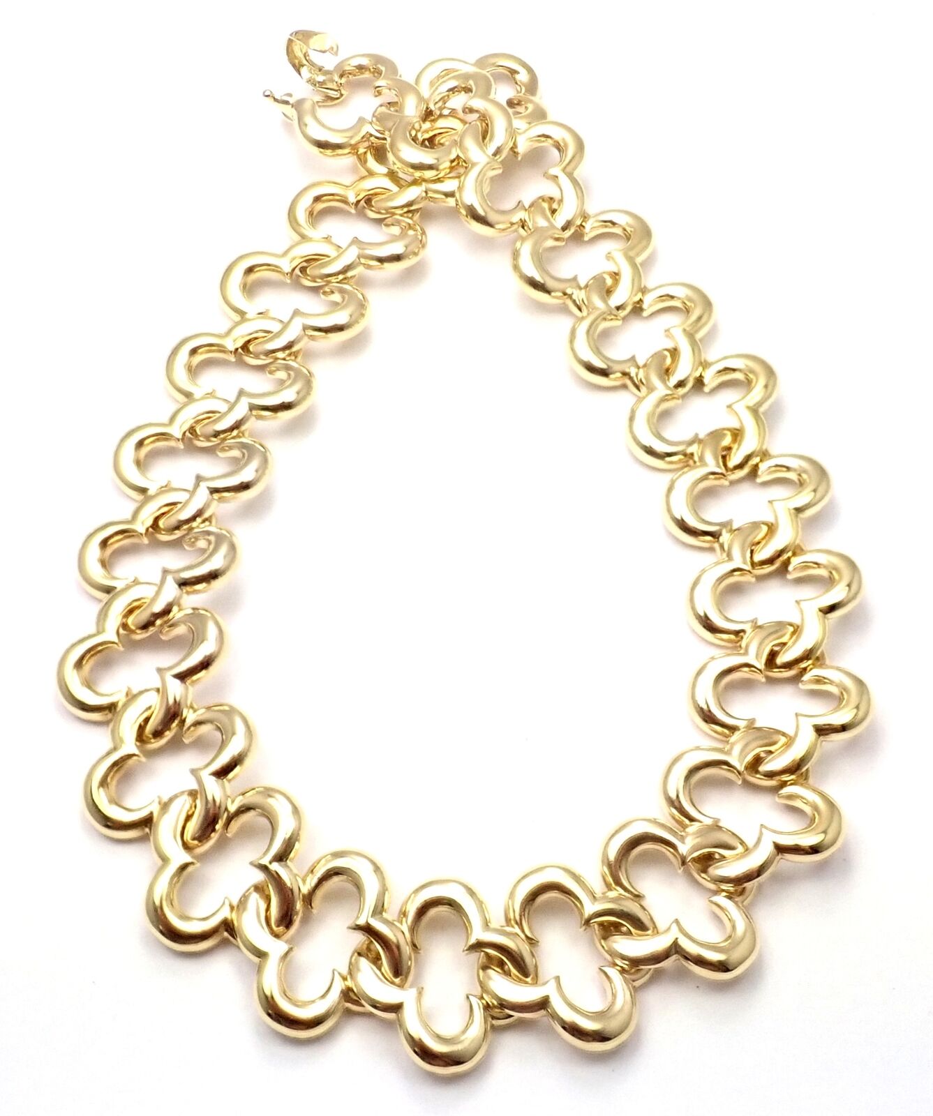 Authentic Van Cleef & Arpels 18k Yellow Gold Large Alhambra Choker Necklace 1998 - Vintage Luxury Jewelry for Women, Perfect for Weddings, Anniversaries & Special Occasions