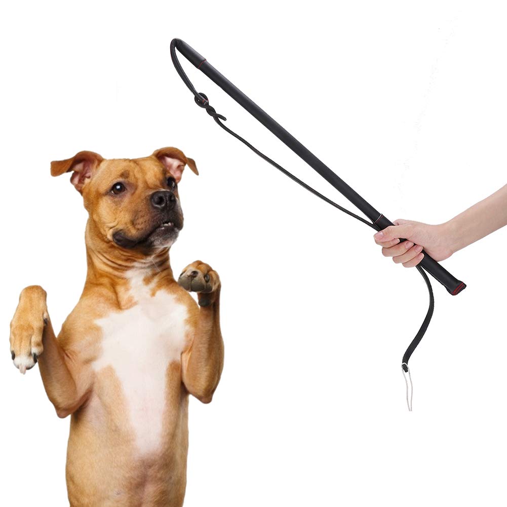 Premium Dog Training Whip - Artificial Cowhide Agitation Stick with Comfort Grip Handle for Medium & Large Dogs | Professional Obedience Tool for Behavior Correction, Agility Training & Outdoor Exercises