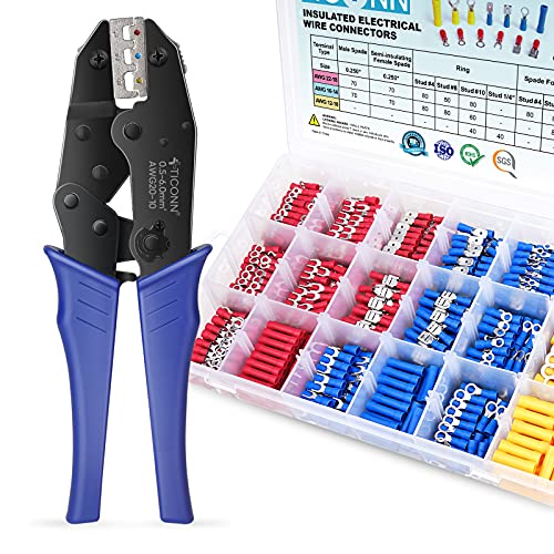 1200 Pcs Electrical Insulated Wire Connectors Kit with Crimping Tool - Heat Shrink Butt Splice Terminals for Automotive, Marine & Home Wiring Projects | Waterproof & Durable Electrical Connectors