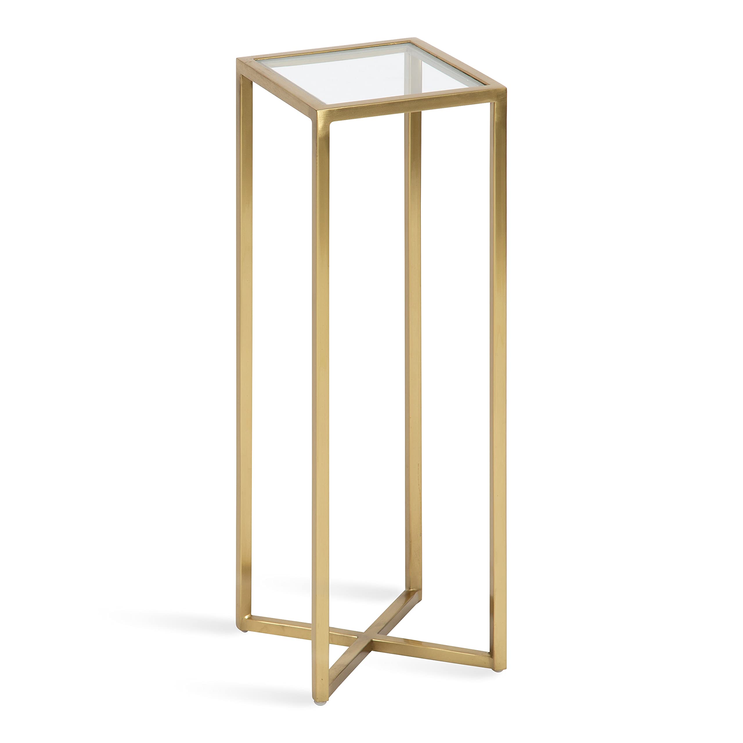Kate and Laurel Jaspur Modern Gold Drink Table - Glam Accent Table for Living Room, Bedroom & Office - Decorative Side Table with Storage for Display & Organization