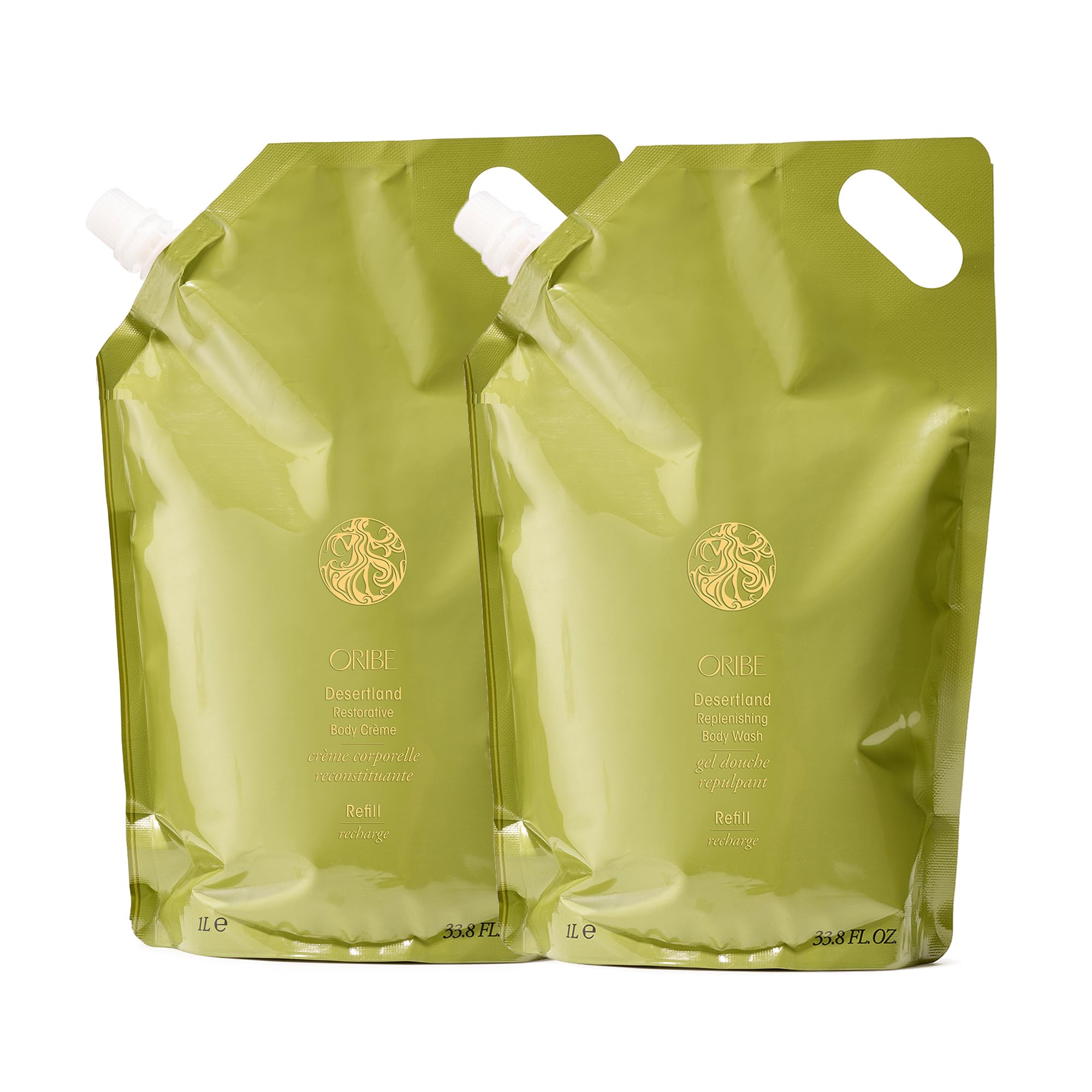 Oribe Desertland Replenishing Body Wash Refill + Restorative Body Crème Refill Bundle - Hydrating Skincare Duo for Dry Skin, Luxury Bath & Shower Essentials for Spa-Like Experience at Home