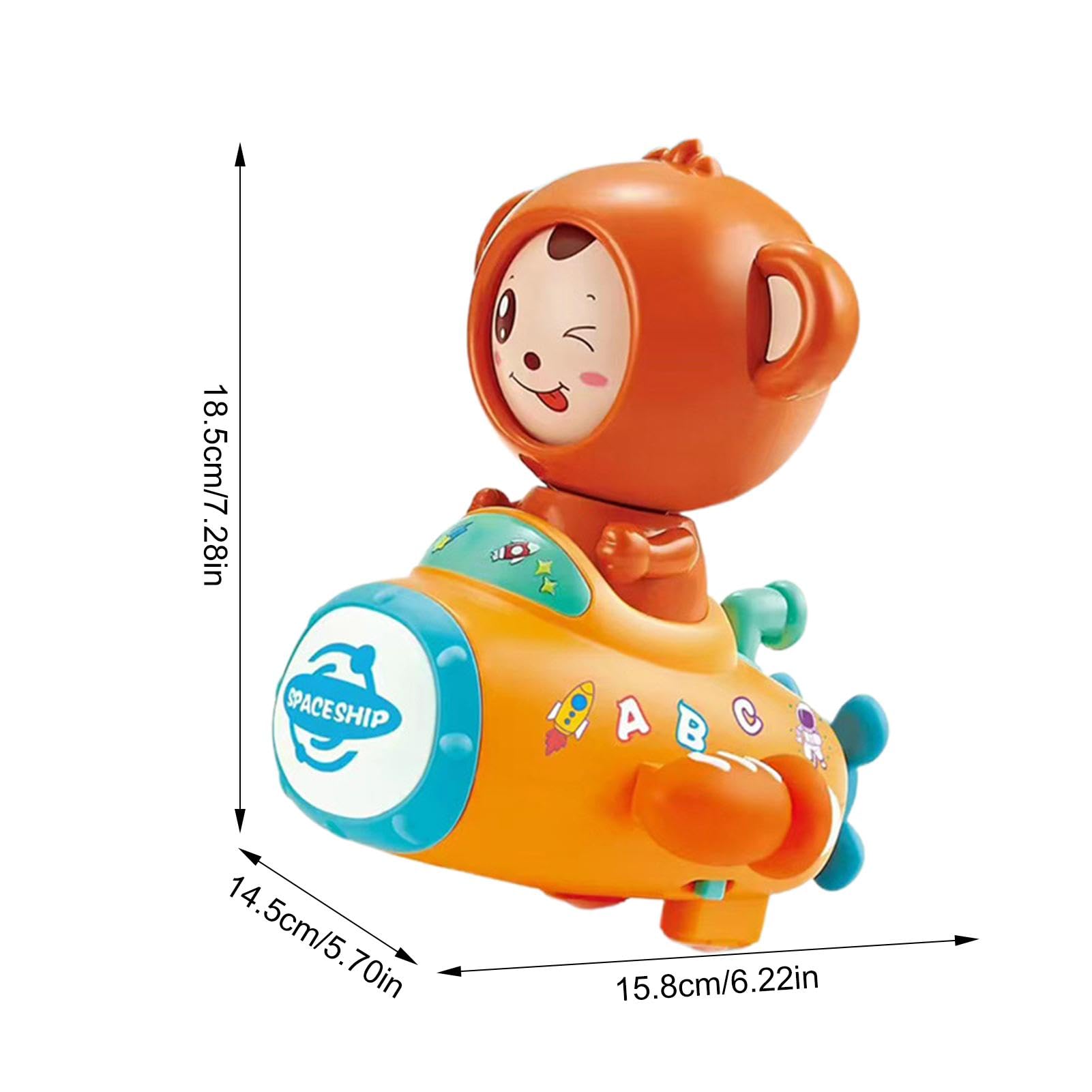 Electric Monkey Toy for Kids - Interactive Electronic Animal Spaceship Toy with Music & Sounds | Fun Birthday Gift for Boys & Girls Ages 3-5 | Perfect for Playtime, Learning & Party Entertainment