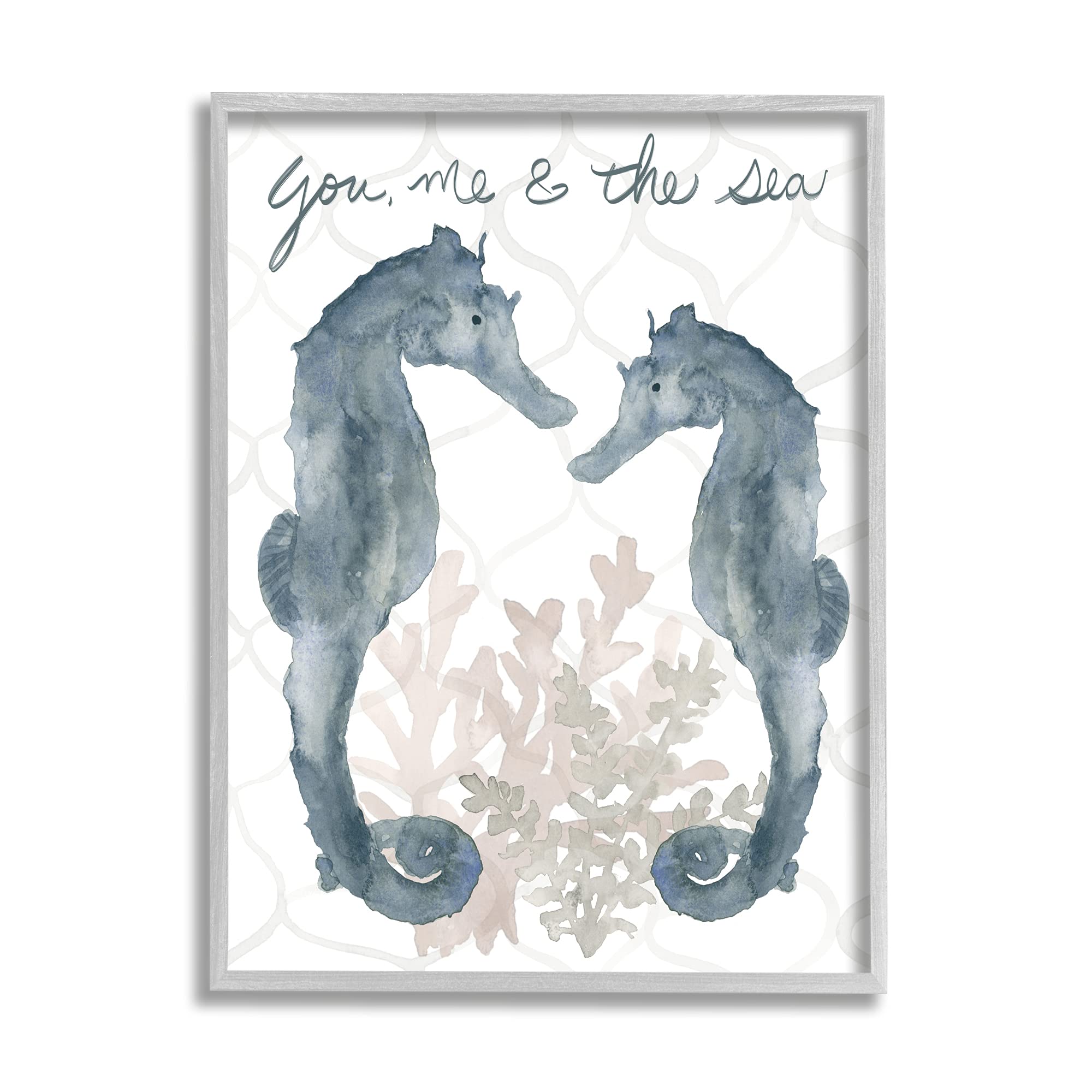 Stupell Industries 'You Me The Sea' Framed Wall Art with Soft Aquatic Seahorses - 16