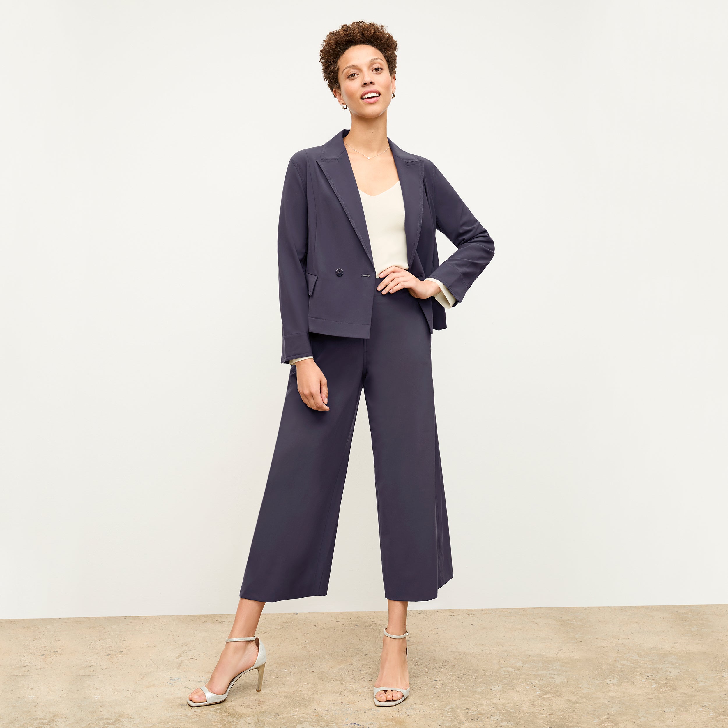 Elena Travel Culotte Pants - OrigamiTech Wrinkle-Free Cool Charcoal for Women | Perfect for Business Trips & Casual Outings