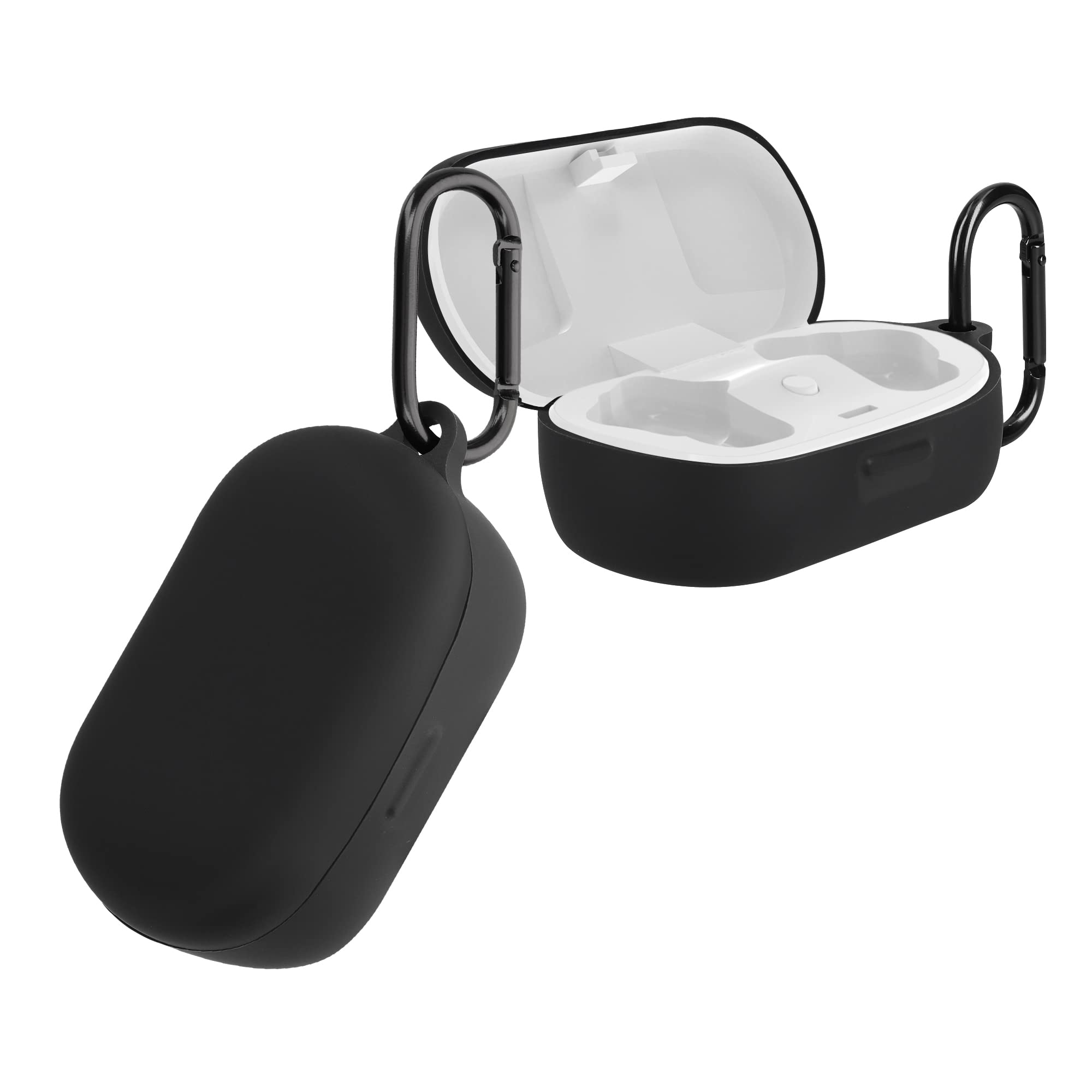 kwmobile Silicone Protective Case for Bose QuietComfort Earbuds - Shockproof Cover for Wireless Headphones - Black - Perfect for Travel, Gym & Outdoor Activities
