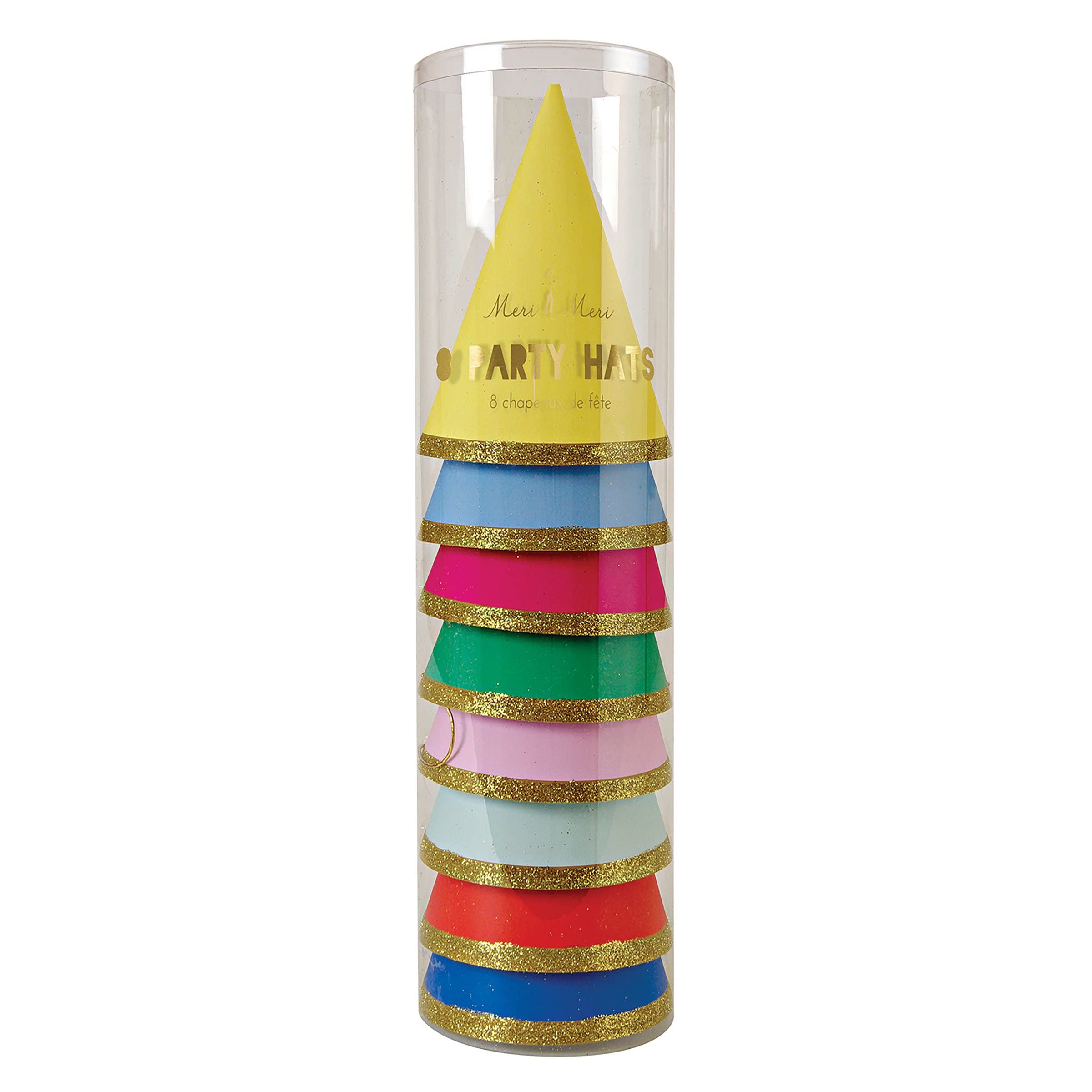 Meri Meri Birthday Party Hats - Pack of 8 Colorful Cone Hats for Kids & Adults - Fun Party Supplies for Birthdays, Celebrations & Festive Events