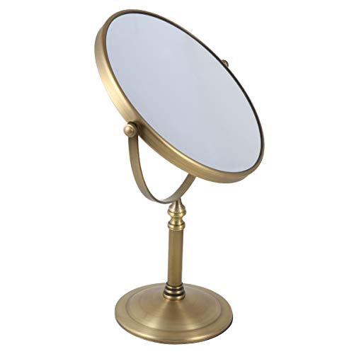 FOMIYES 8 Inch Double Sided Makeup Mirror with 7X Magnification - Vintage Style Desktop Cosmetic Mirror for Home, Travel & Professional Makeup Artists