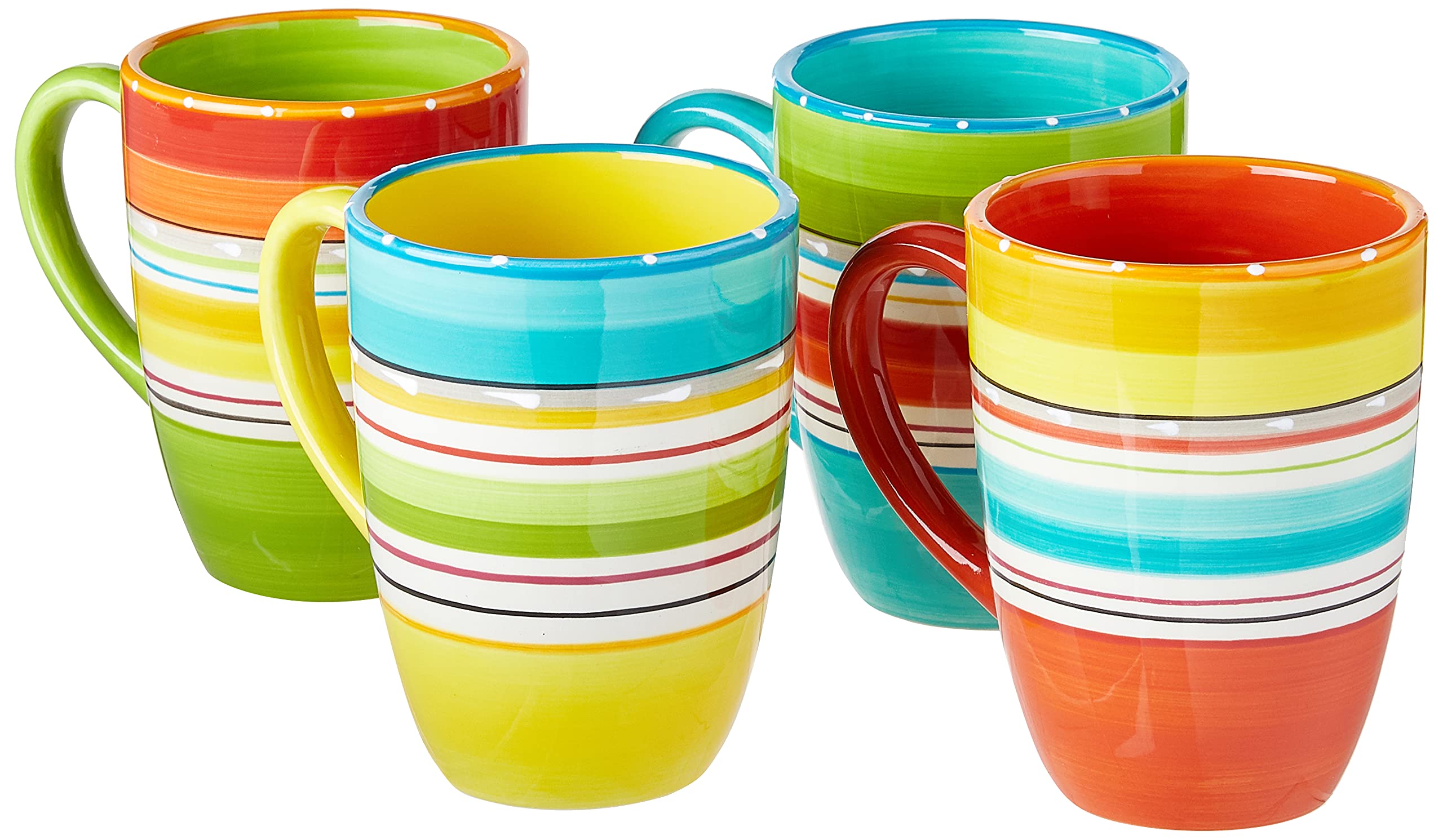 Certified International Mariachi Mugs 20 Oz (Set of 4) - Colorful Mexican Folk Art Coffee Cups for Margaritas, Beer & Hot Drinks - Perfect for Cinco de Mayo, Fiesta Parties & Home Decor