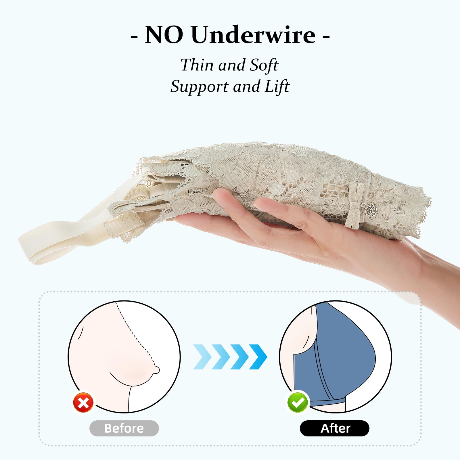 **Baetty Wireless Bras for Women - No Underwire, Unpadded Full Coverage Comfort Bra 4548 | Perfect for Everyday Wear, Yoga & Sleep**