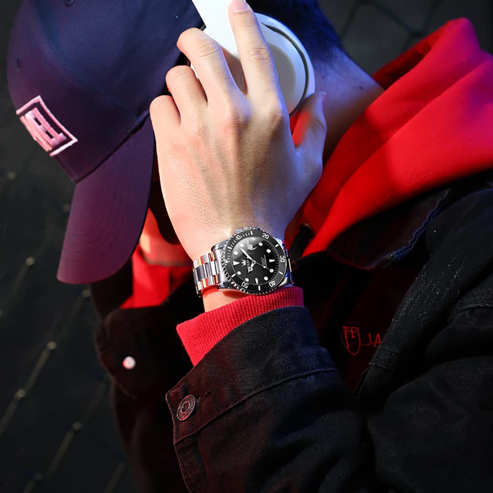 OLEVS Automatic Self-Winding Mechanical Watch for Men - Luxury Stainless Steel Dress Watch with No Battery Needed | Perfect for Business, Formal Events & Everyday Wear