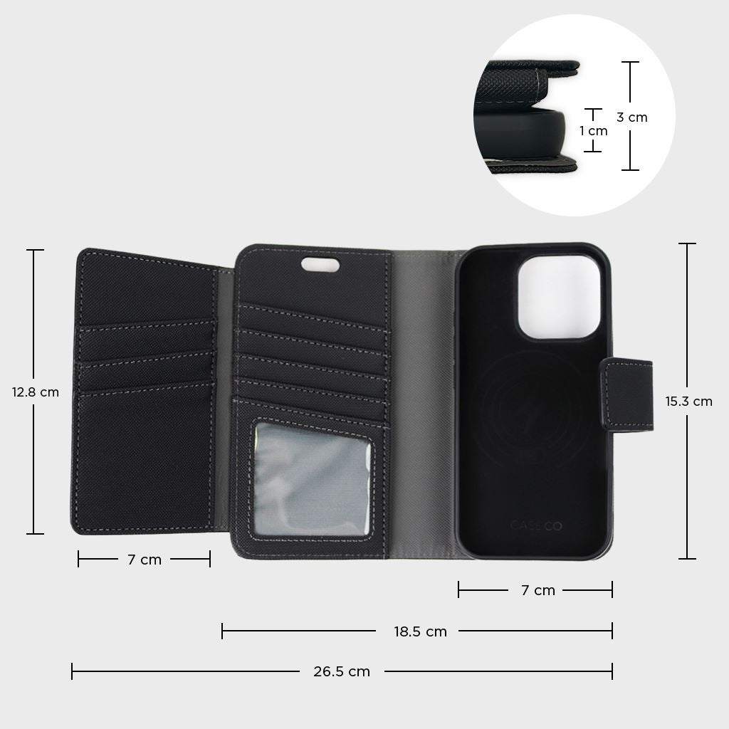 iPhone 16 Pro Leather Wallet Case with MagSafe - Premium Sunset Blvd Design for Everyday Carry & Travel Protection