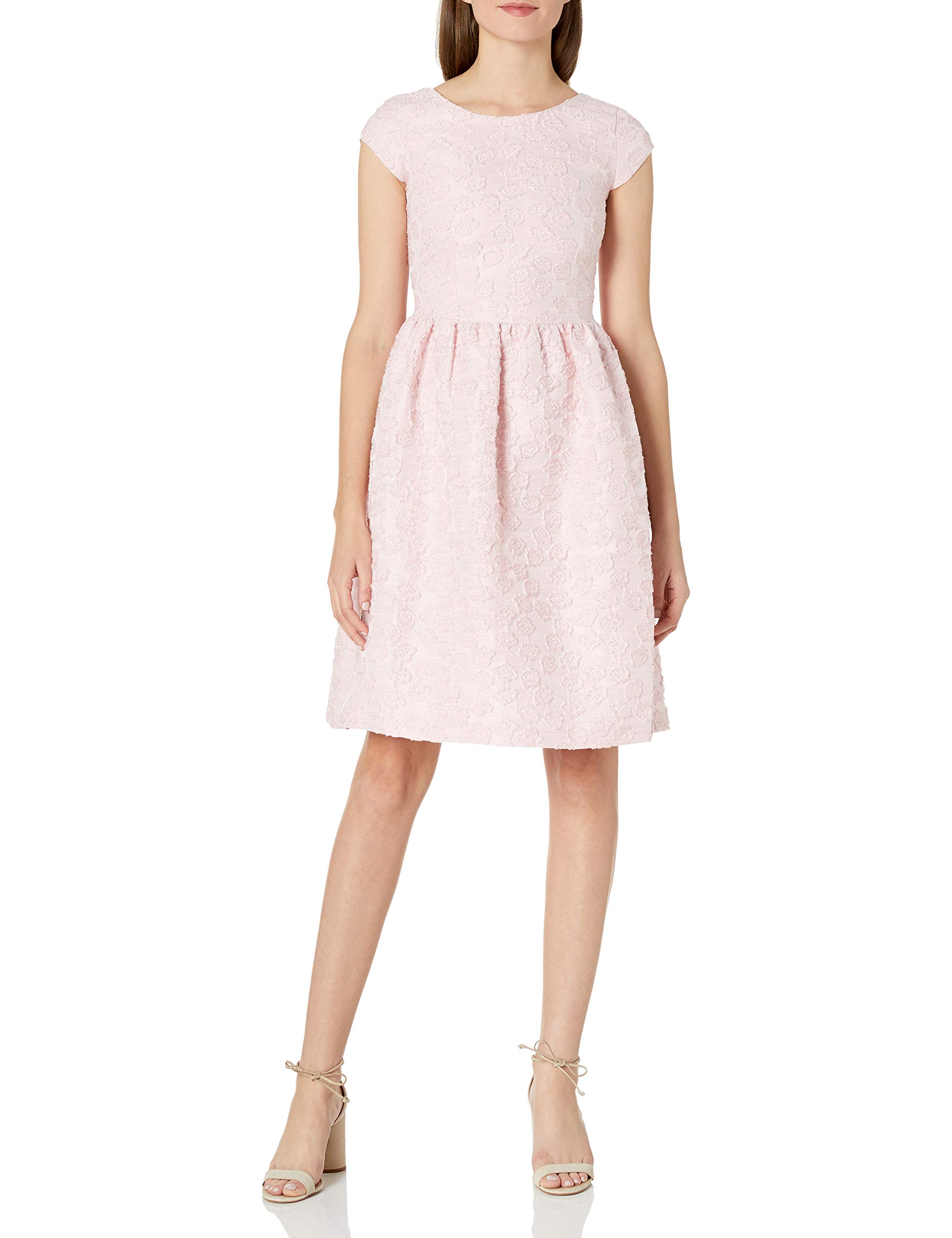 Helene Berman Women's V-Neck Floral Jacquard Dress - Elegant Summer Midi Dress for Weddings, Parties & Special Occasions