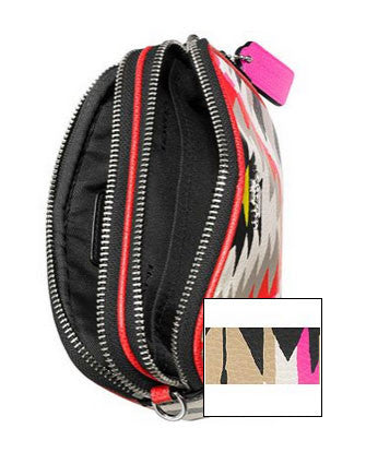 Coach Printed Crossgrain Leather Crossbody Pouch with Hawk Feather Design - Perfect for Everyday Use, Travel & Fashion Accessories