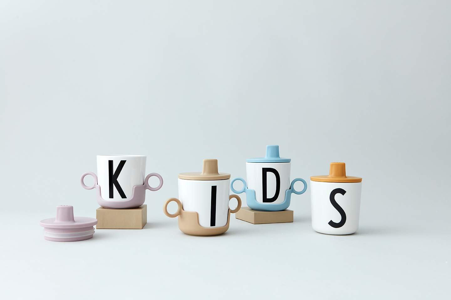 Design Letters Sippy Cup Lids for Melamine Cups - BPA Free Baby & Toddler Drink Lids | Durable, Dishwasher Safe & Food Safe | Perfect for Daycare, Travel & Home Use | Designed in Denmark