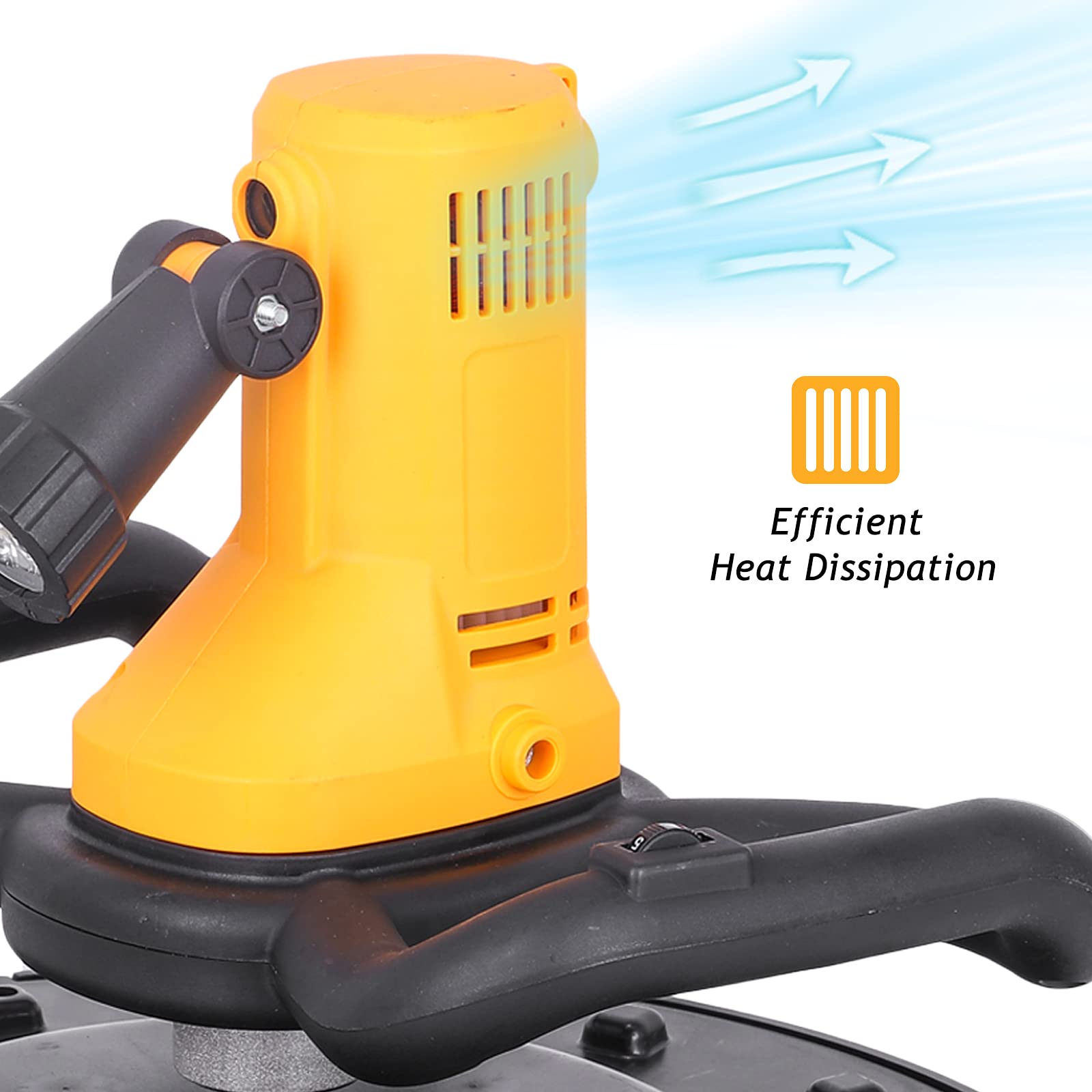 1680W Electric Concrete Trowel with Mixing Rod - 80-200RPM Mortar Mixer & Wall Smoothing Polishing Machine for Cement, Plaster, Putty | Perfect for DIY Home Renovation, Construction Projects & Wall Finishing