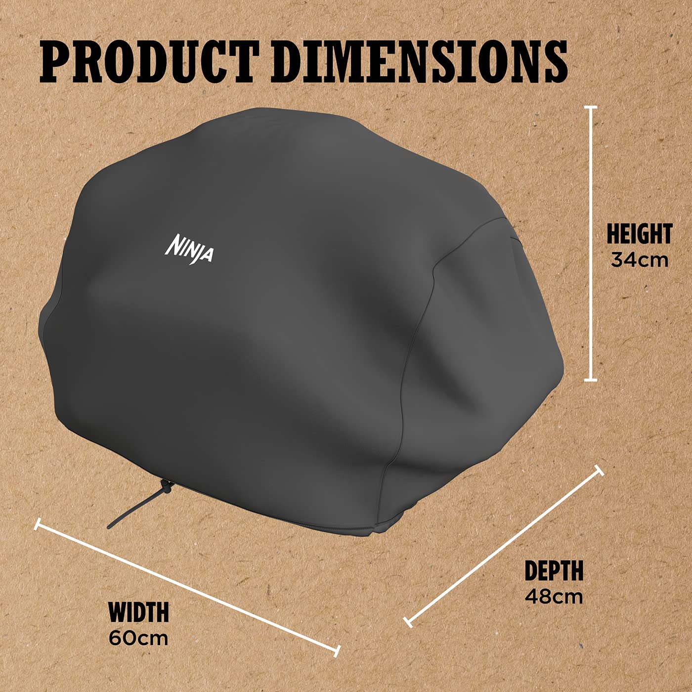 Ninja Woodfire Grill Cover - Waterproof & UV-Resistant Official Accessory for OG700 Series Electric BBQ Grill | Outdoor Cooking & Backyard Grilling Protection | Black
