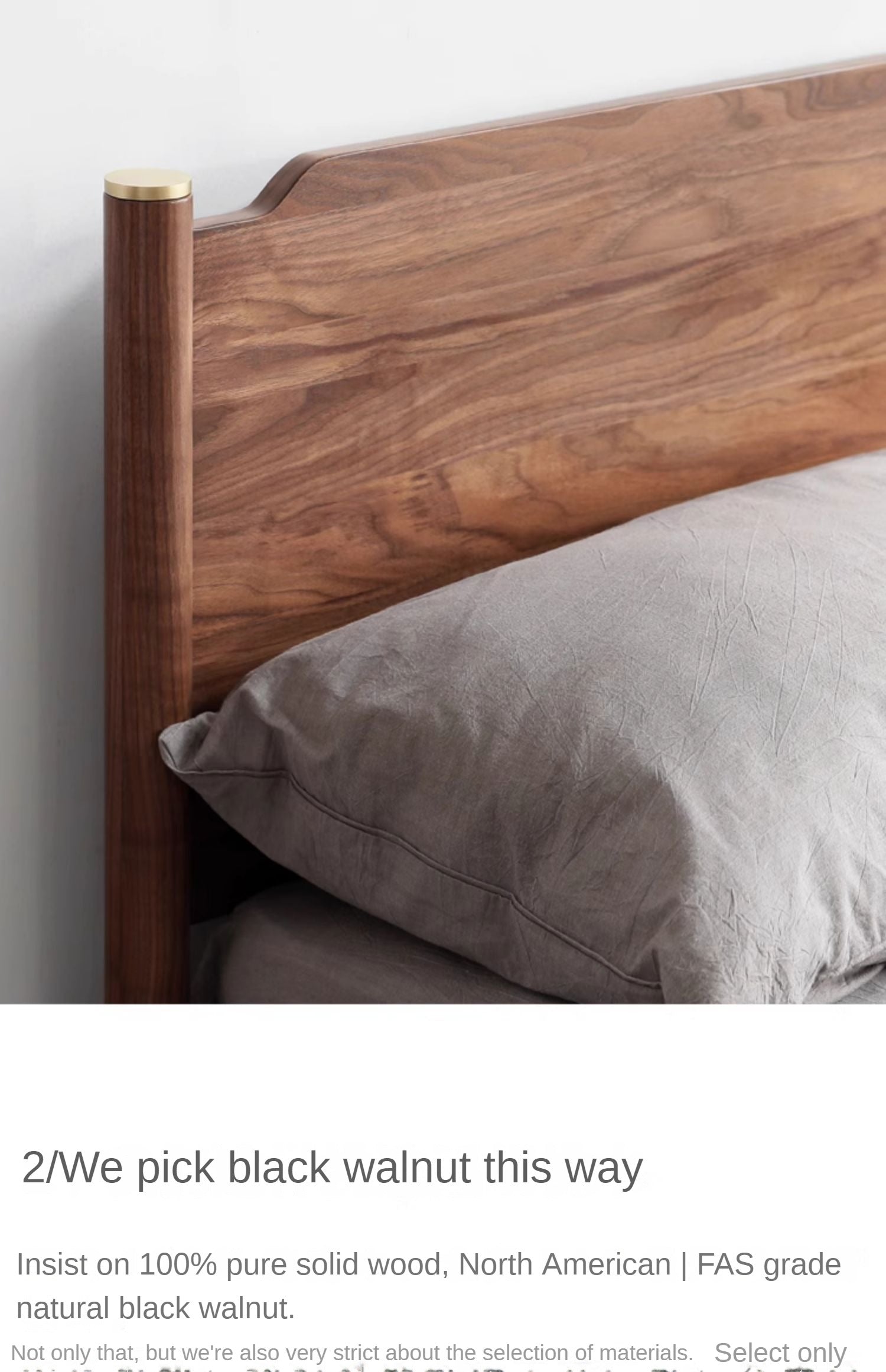 Premium Black Walnut & Ash Solid Wood Bed Frame - Handcrafted Queen/King Size Bed for Modern & Rustic Bedrooms - Perfect for Master Suites, Guest Rooms & Farmhouse Style Homes