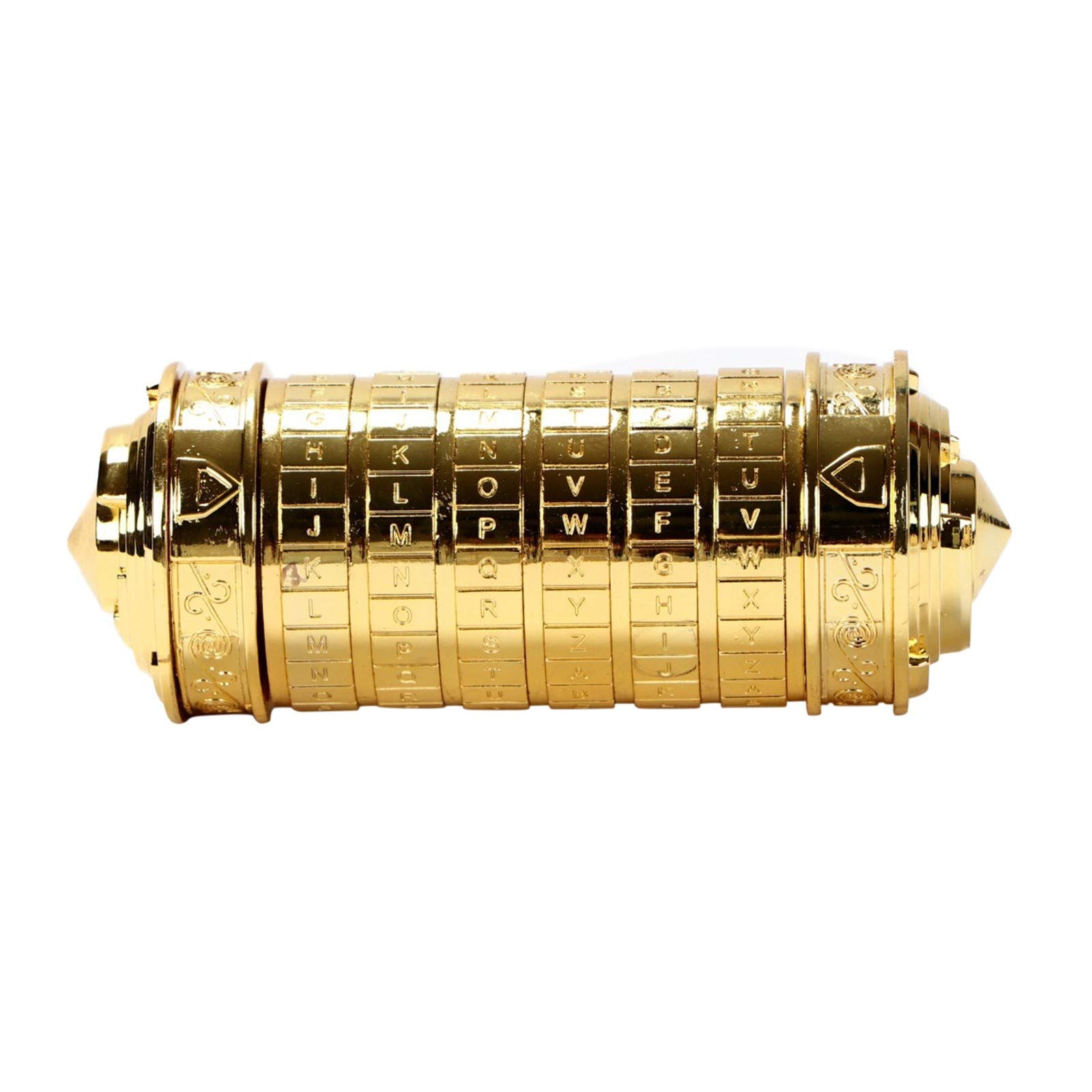 Da Vinci Code Cryptex Lock Puzzle Box - Secure Password Barrel Lock for Anniversary, Valentine's Day & Birthday Gifts (Gold) | Creative Present for Him & Her | Perfect for Treasure Hunts, Escape Rooms & Romantic Surprises