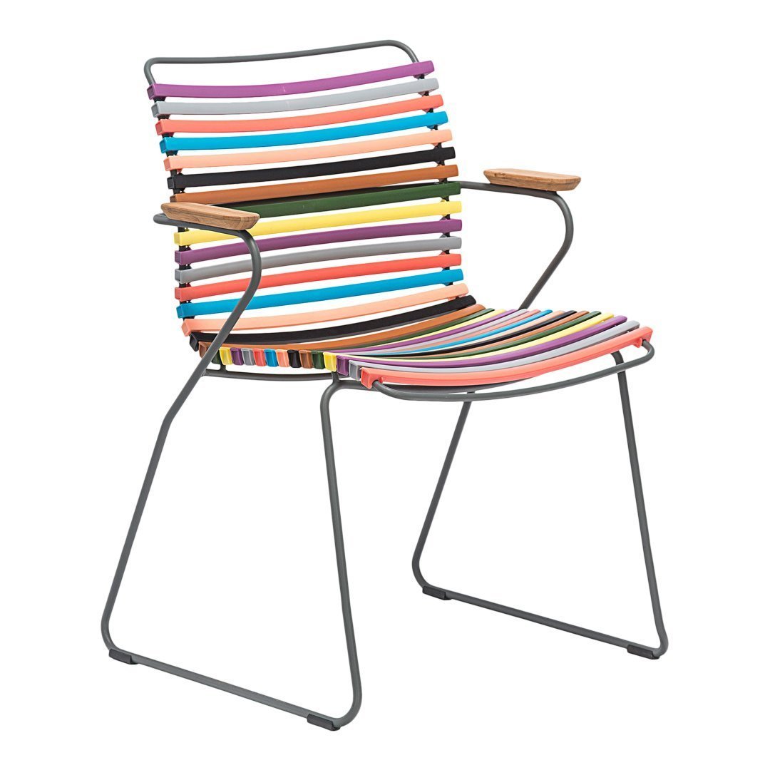 Click Outdoor Dining Chair with Armrests - Patio, Garden, Poolside & Deck Furniture - Waterproof & Weather-Resistant for Outdoor Use