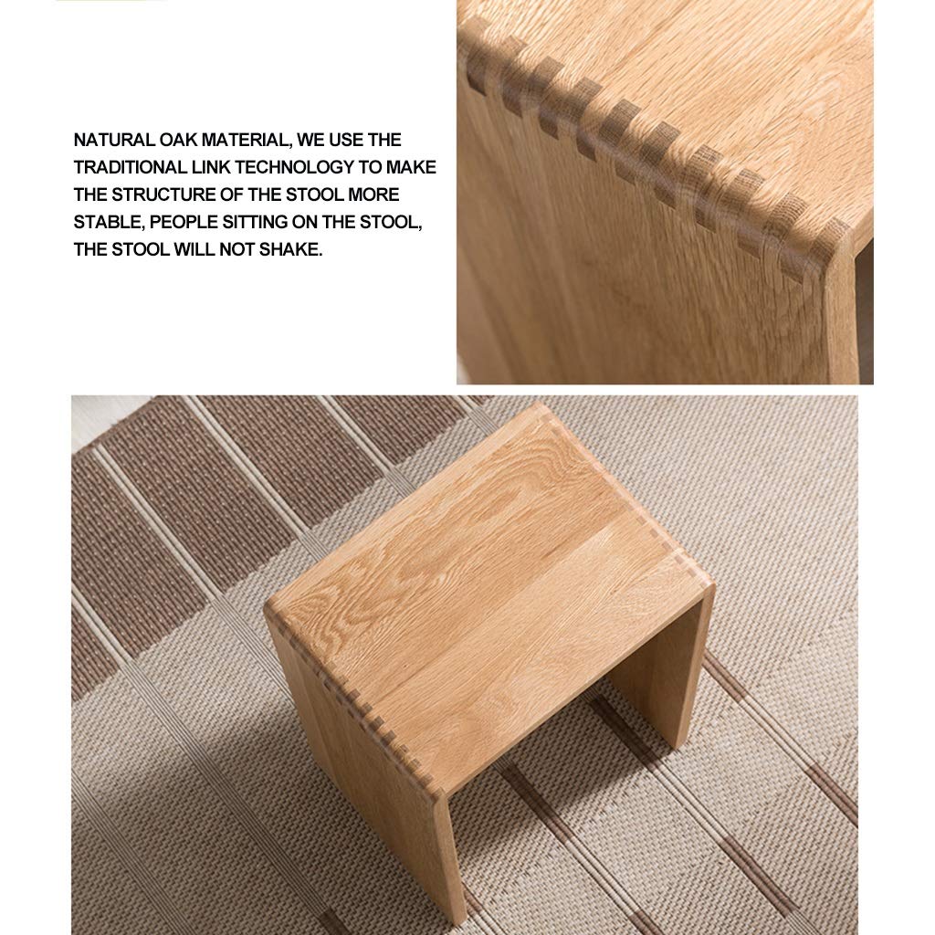 Solid Wood Vanity Stool Bench - 35x26x45cm Rustic Wooden Makeup Seat with Storage | Multi-Purpose Stool for Bedroom, Bathroom & Dressing Room | Perfect Makeup Organizer & Decorative Furniture