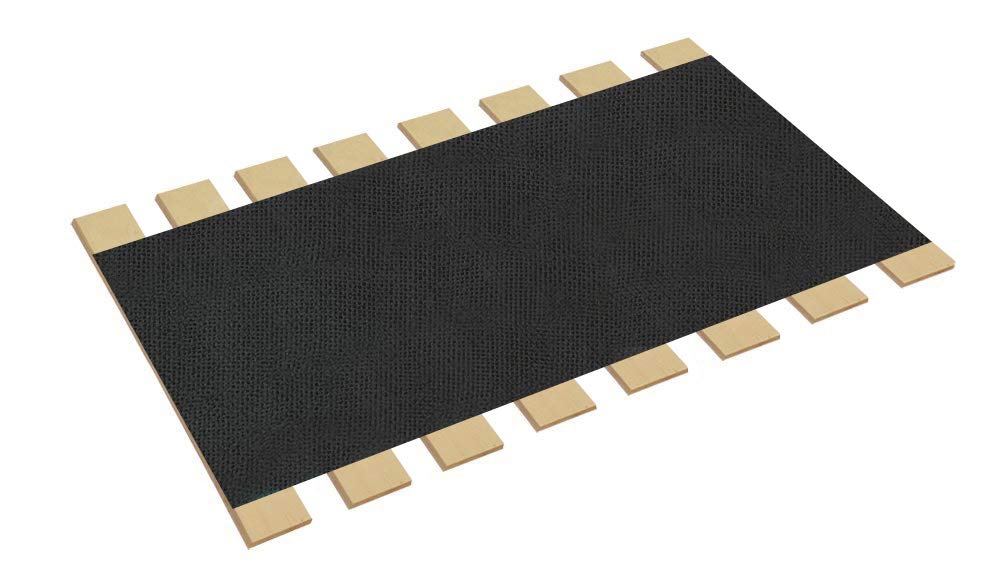 Full Size Custom Bed Slats with Black Burlap Fabric - Heavy Duty Support for Box Spring & Mattress | Ideal for Platform Beds, Adjustable Bases & Bed Frame Reinforcement