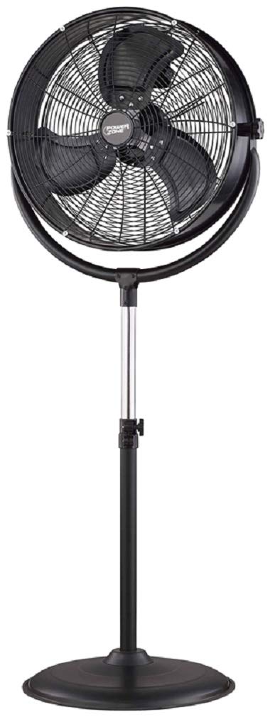 Powerzone FES50-T2 High Velocity Floor Fan with Drum Stand - 3 Speed Adjustable for Home, Office, and Warehouse Cooling